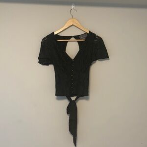 Anthropologie V-Neck Flutter Hem Top